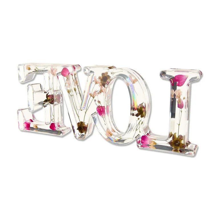 Floral Love Tabletop Decoration, Multicolor, 3", Valentine's Day by Way To Celebrate | Walmart (US)