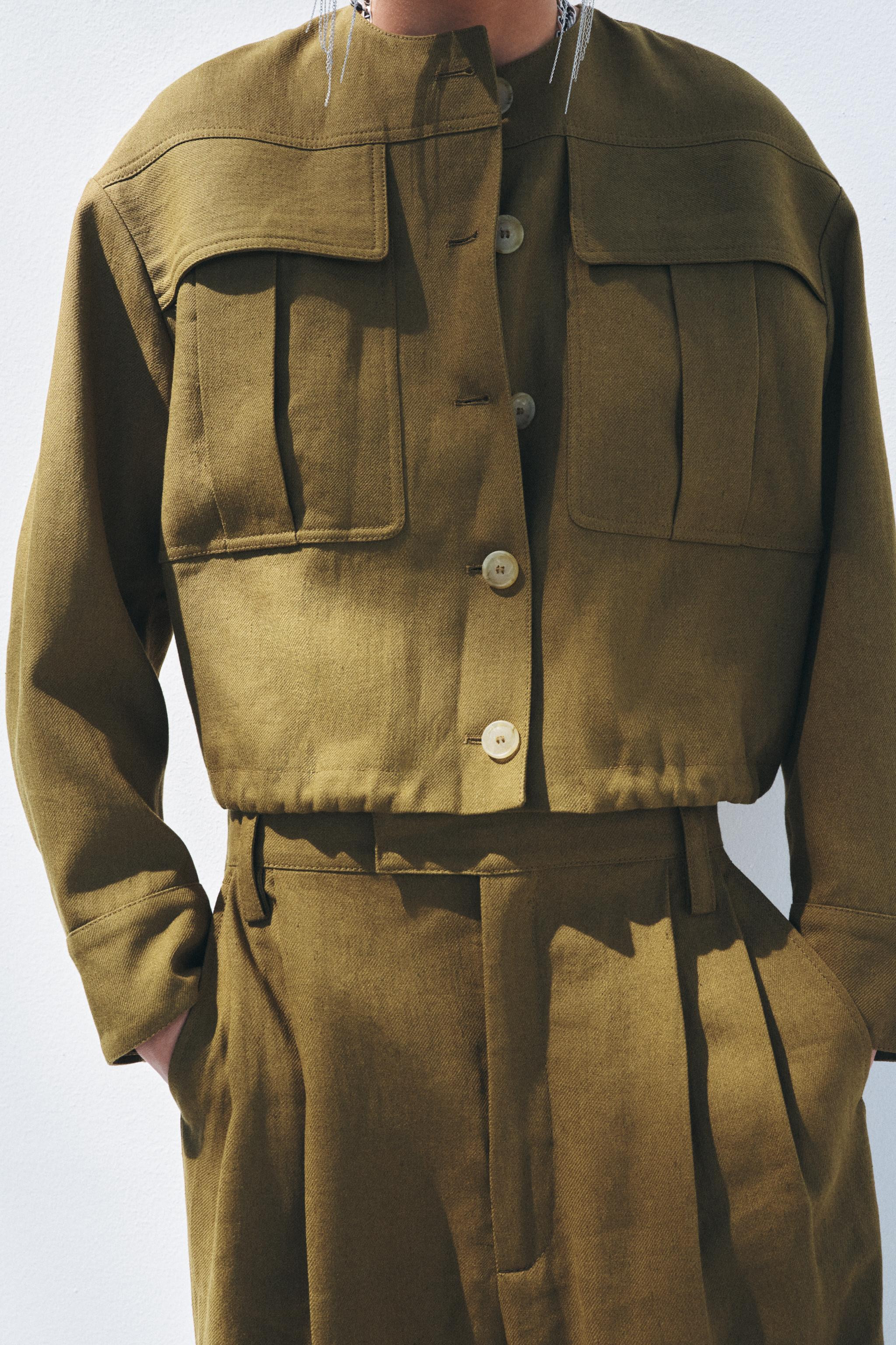 LINEN BLEND BOMBER JACKET ZW COLLECTION | Zara US