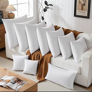 26x26 Euro Throw Pillow Inserts-Down Feather Pillow Inserts-Cotton Fabric-Set of 2-White. | Amazon (US)