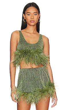 Oseree Lumiere Plumage Top in Green from Revolve.com | Revolve Clothing (Global)