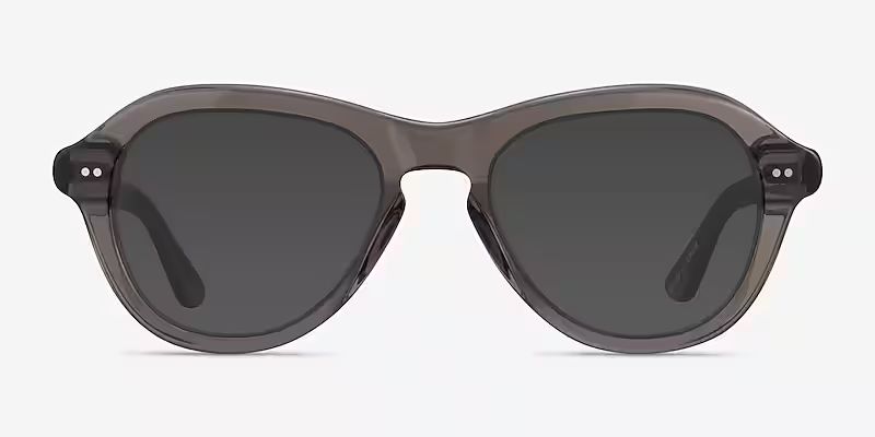 Moss - Round Crystal Gray Frame Prescription Sunglasses | Eyebuydirect | EyeBuyDirect.com