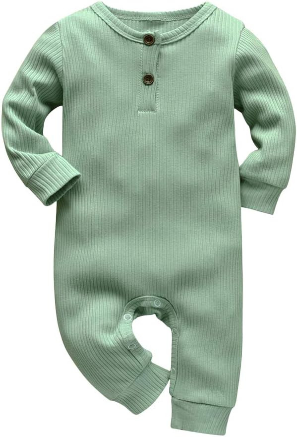 Eghunooy Baby Boy Girl Solid Color One Piece Romper Pajamas Jumpsuit Outfits Clothes | Amazon (US)