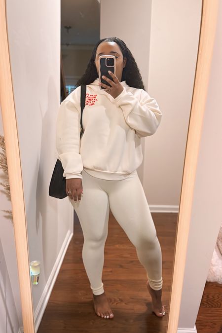 Comfy cream hoodie and yoga pants outfit for errands/loungewear. #neutral #cozyoutfit #nordstromstyle

#LTKmidsize #LTKfindsunder100 #LTKstyletip