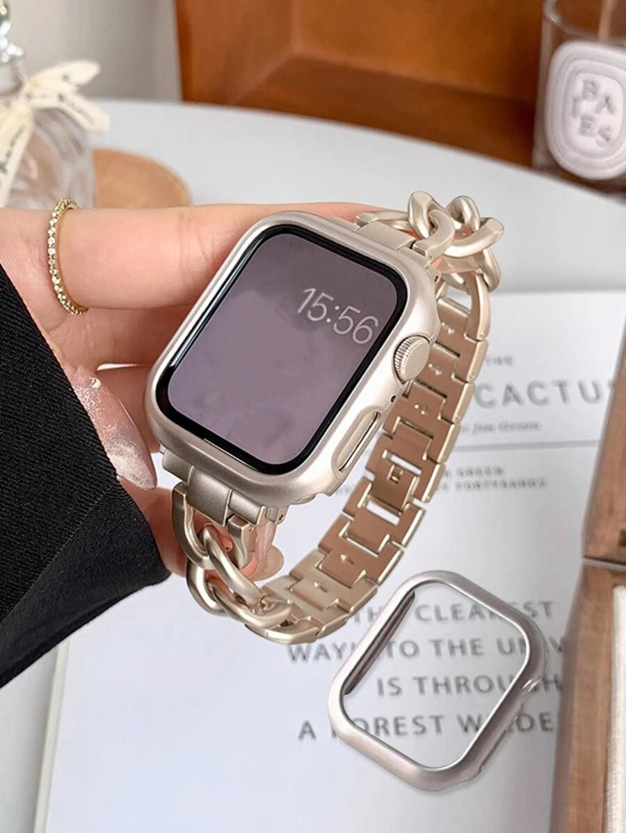 Apple Watch Strap 2pcs Electroplated PC Hard Material Anti-Collision Scratch-Resistant Apple Watc... | SHEIN