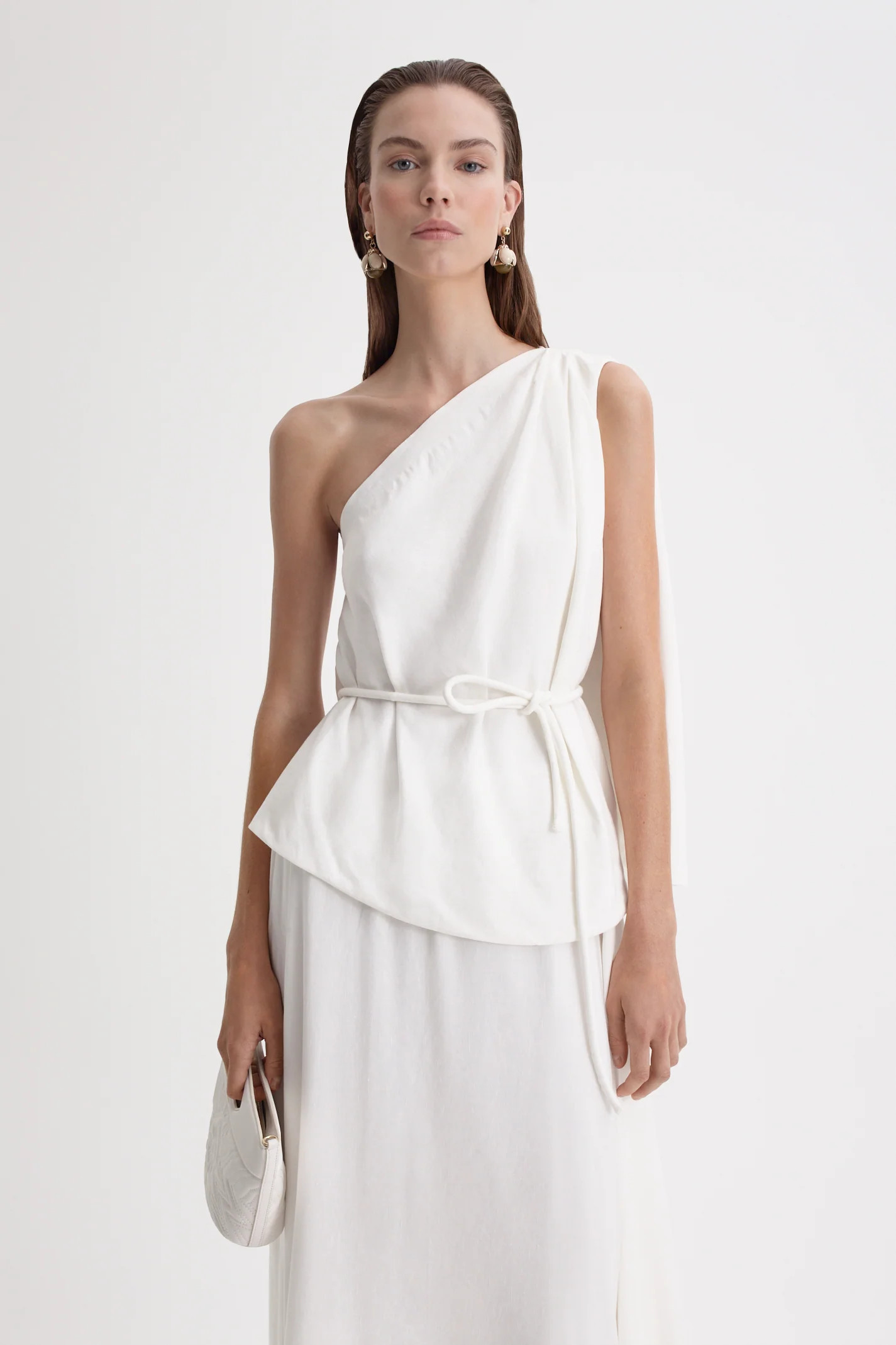 ONE SHOULDER SOFT TOP - WHITE - Scanlan Theodore | Scanlan Theodore