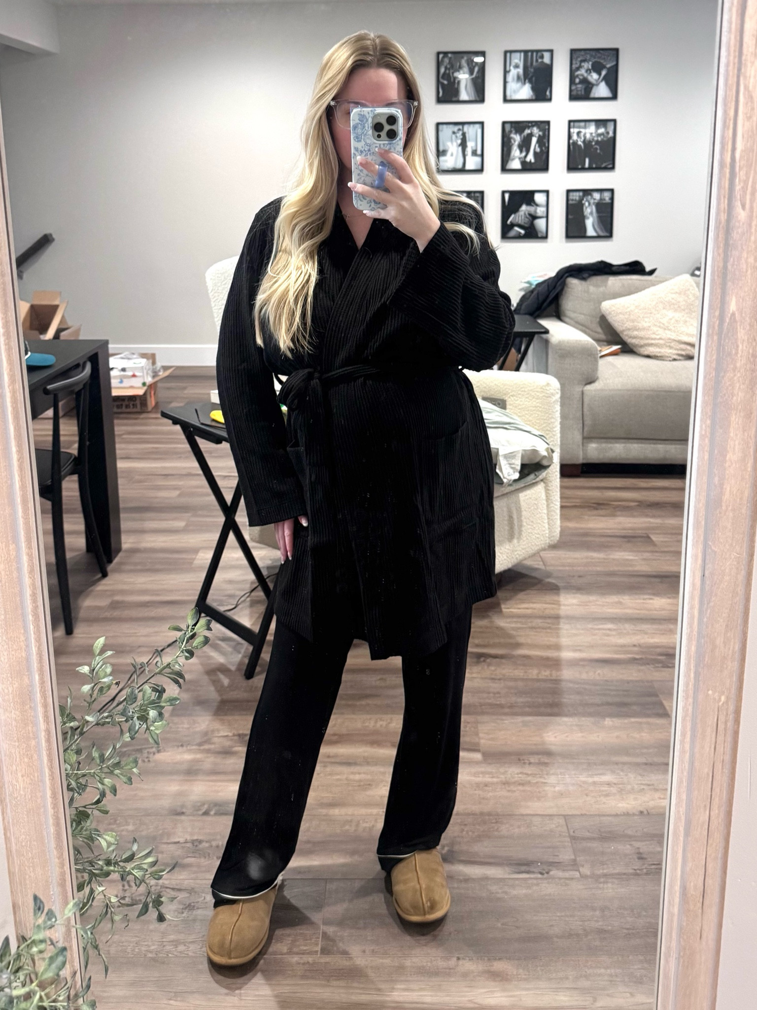 Going to be my postpartum uniform 🖤 robe is only $10
Bottoms XS- stretchy and cozy 
Robe in S 
Bra in Large 

#LTKFindsUnder50 #LTKBaby #LTKSaleAlert