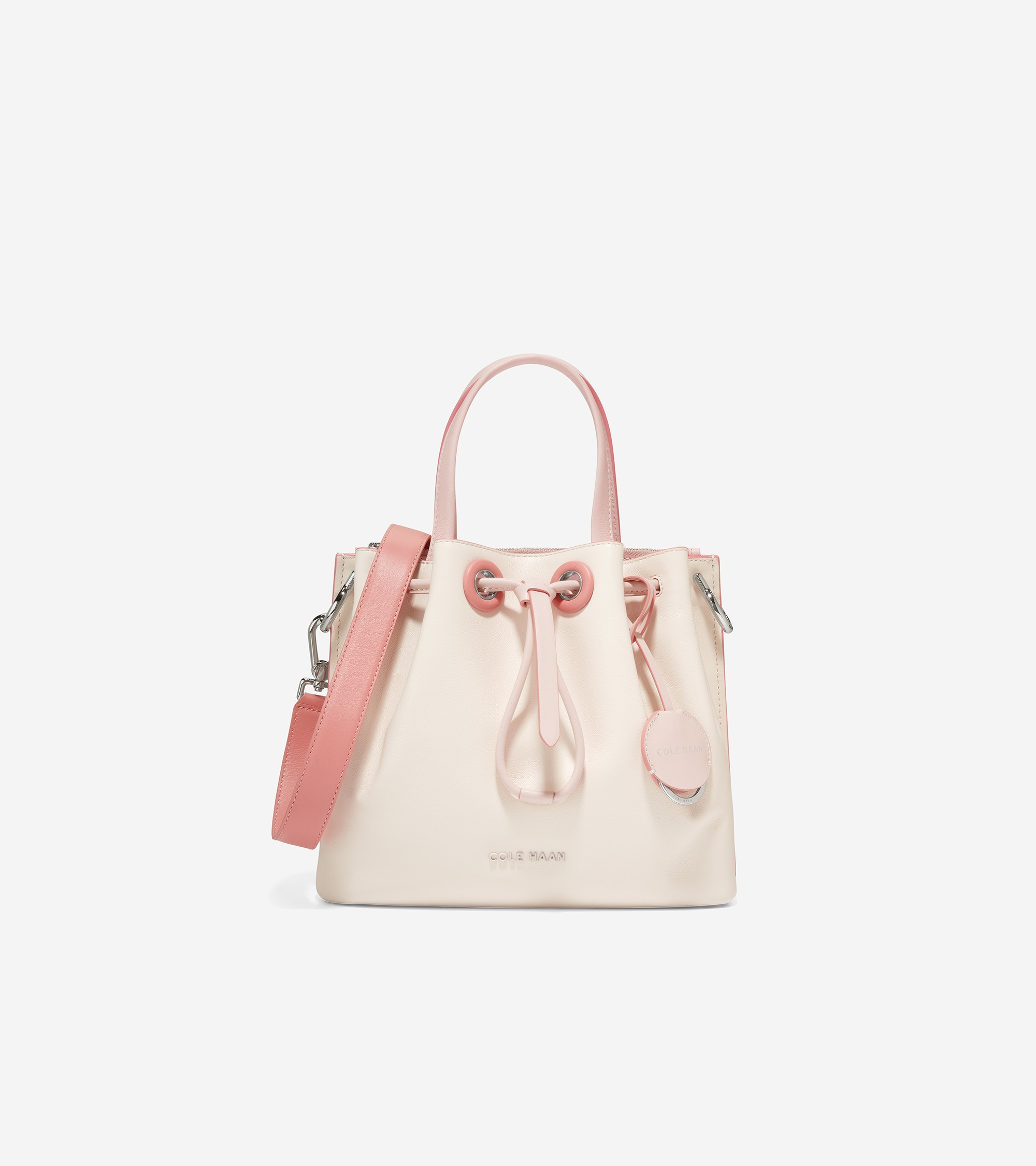 Women's Grand Ambition Small Bucket Bag in Birch-Peach Whip Colorblock | Cole Haan | Cole Haan (US)