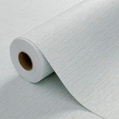 Grasscloth Peel and Stick Wallpaper 20.8"x394" Blue Thick Fabric Textured Linen Classic Faux Gras... | Amazon (US)