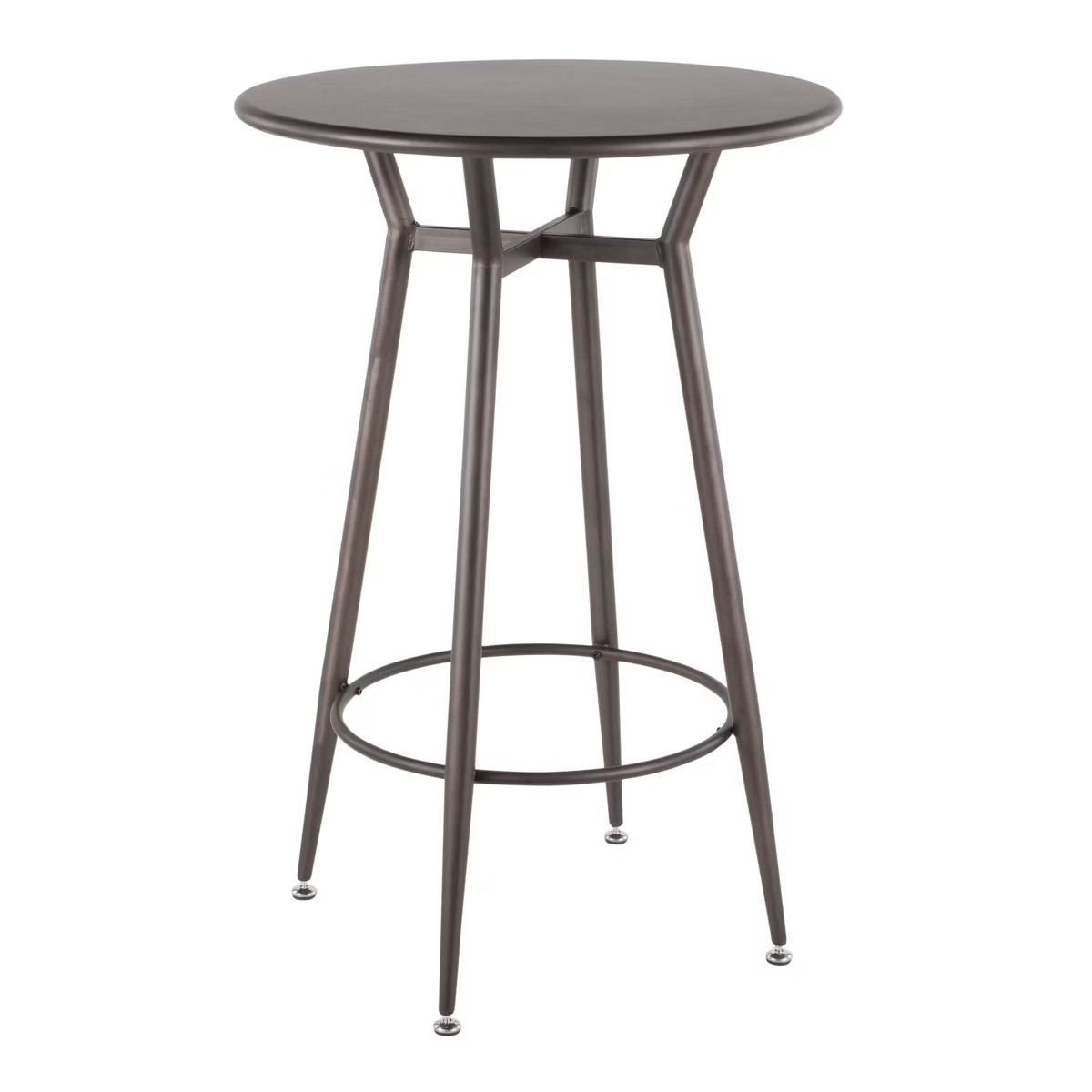 Clara Industrial Round Bar Table Antique Wood - LumiSource | Target