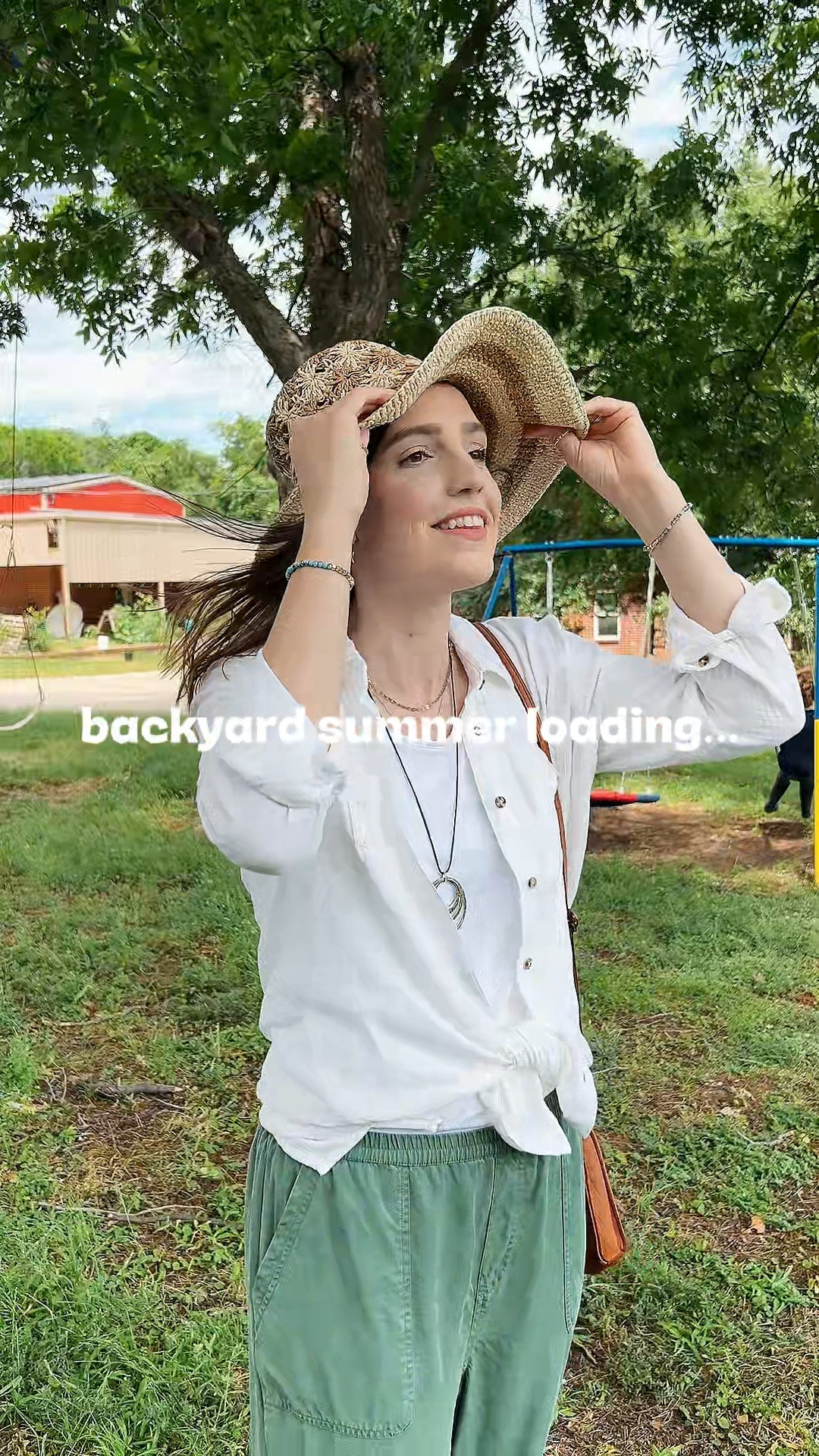 Summer outfit by Coldwater Creek 

the swings are squeaking, the popsicles are melting, and somehow I got dressed today — in the most comfortable thing I own from @coldwatercreek. this is the good stuff. #ad

White cotton gauze button down shirt, green tencel pants, raffia hat, Arizona sandals Birkenstock, leather crossbody purse, yellow floral scarf, mixed media necklace, mom outfit

#LTKdayinmylife #LTKmomlife #LTKootd