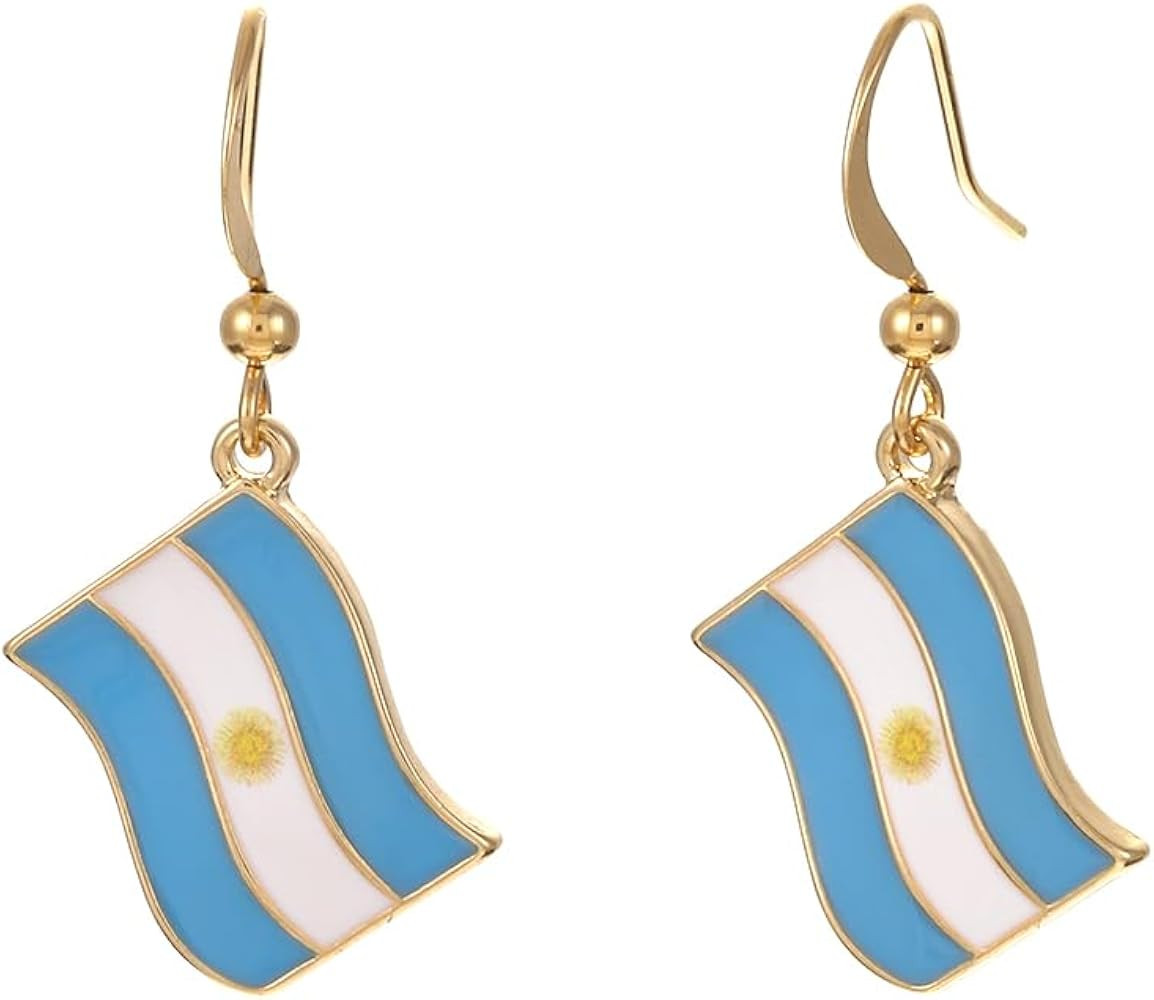Dangle Earrings for Women | Country Flag Earring for Women | Flag Dangling Fish Hook Patriotic Ea... | Amazon (US)