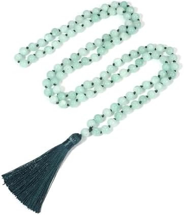 8MM Beads Chakra Long Mala Necklace Natural Stone Meditation Statement Necklace Japa Yoga Buddhis... | Amazon (US)