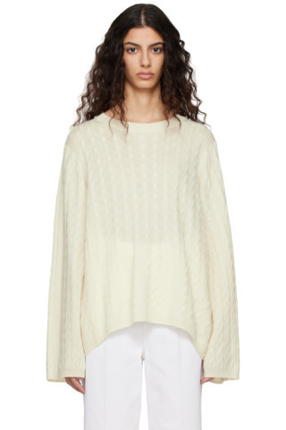 Totême - Off-White Crewneck Sweater | SSENSE