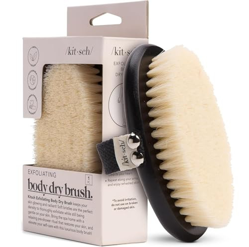 Kitsch Dry Brushing Body Brush for Lymphatic Drainage- Soft Bristles Shower Brush - Dry Brush to Remove Dry Skin and Improves Blood Circulation, Body Scrubber for Glowing Skin, Sauna Accessories | Amazon (US)