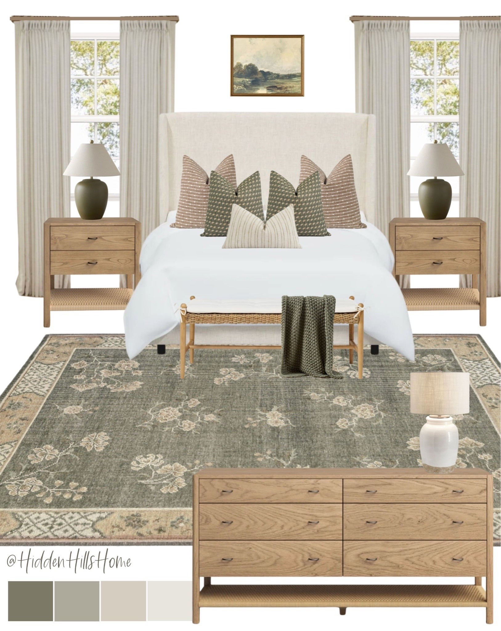 Bedroom decor, bedroom mood board, master bedroom design, Tilly bed, home decor ideas, bedroom rug, nightstands, bedroom dresser #bedroom

#LTKSaleAlert #LTKHome