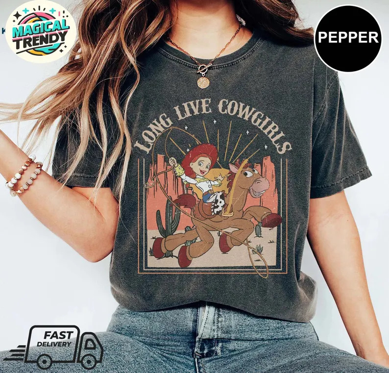 Vintage Disney Toy Story Jessie Comfort Colors Shirt, Long Live Cowgirls Western Vibe Shirt, Jess... | Etsy (US)