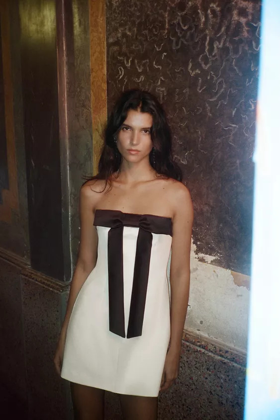 STRAPLESS BOW DRESS | Zara US