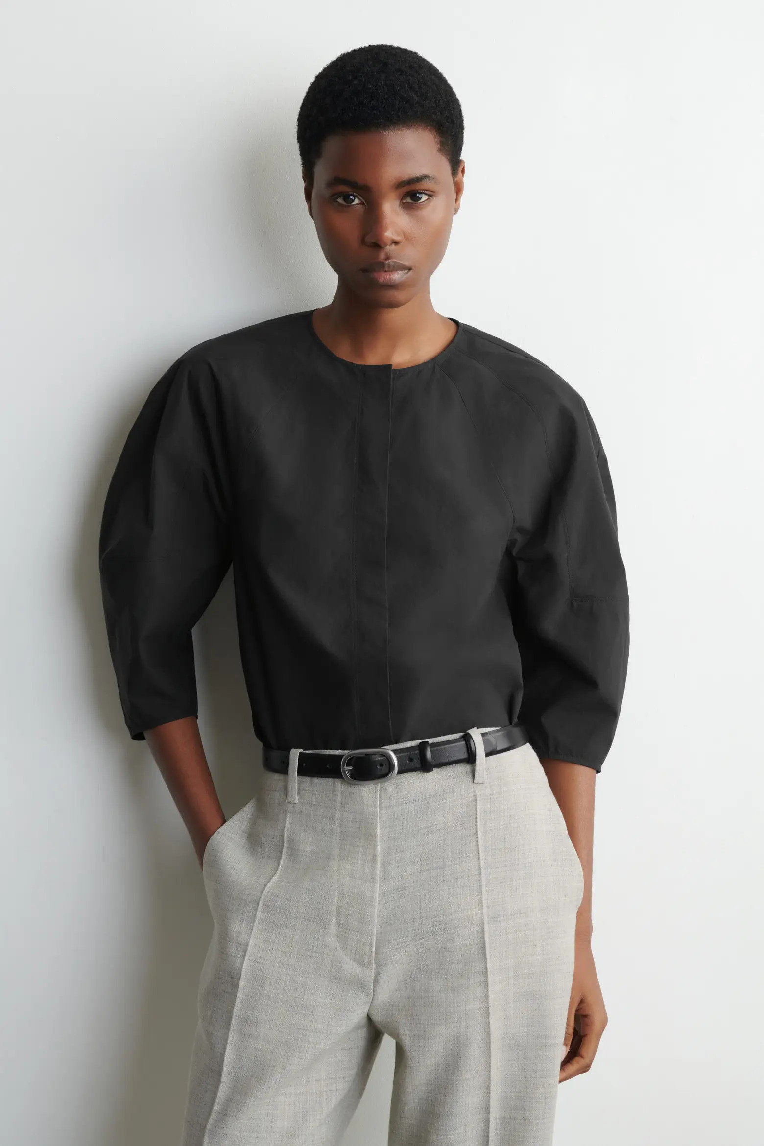 Sculptural Pima Cotton-Poplin Blouse (Women) | Nordstrom | Nordstrom