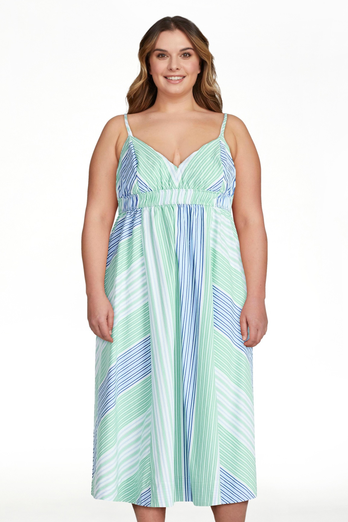 Free Assembly Women's and Women's Plus Striped Cotton Maxi Dress, with Cut Out Back, Sizes XS-4X | Walmart (US)