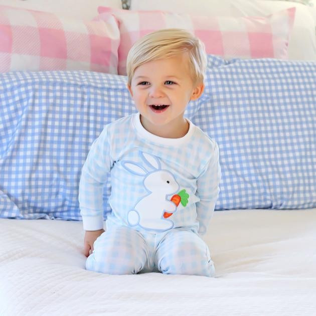 Garden Bunny Loungewear Blue Gingham | Classic Whimsy