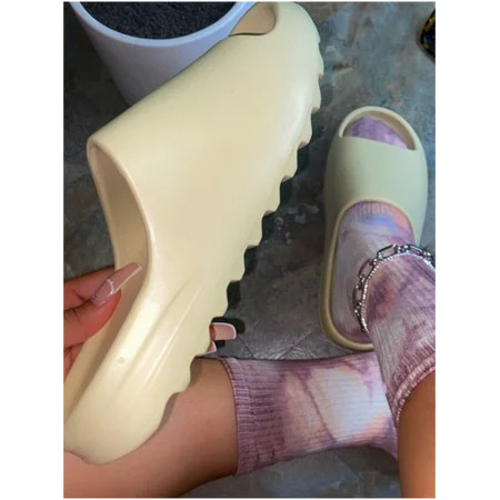 ROASO Women s Open Front Yeeze Slides Beige | Walmart (US)