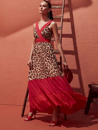 Leopard-Print Tiered Maxi Dress - New York & Company | New York & Company