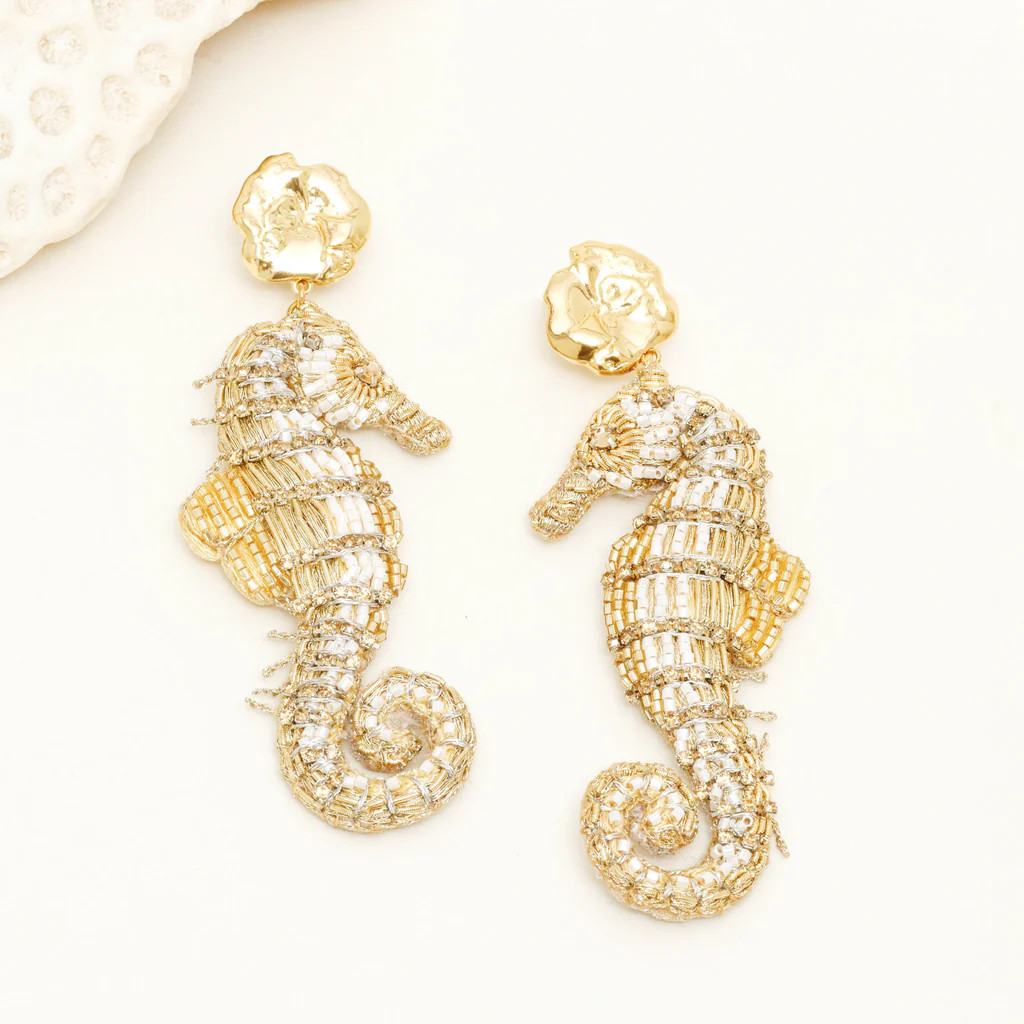 Sorrento Seahorse Earrings Gold | Mignonne Gavigan