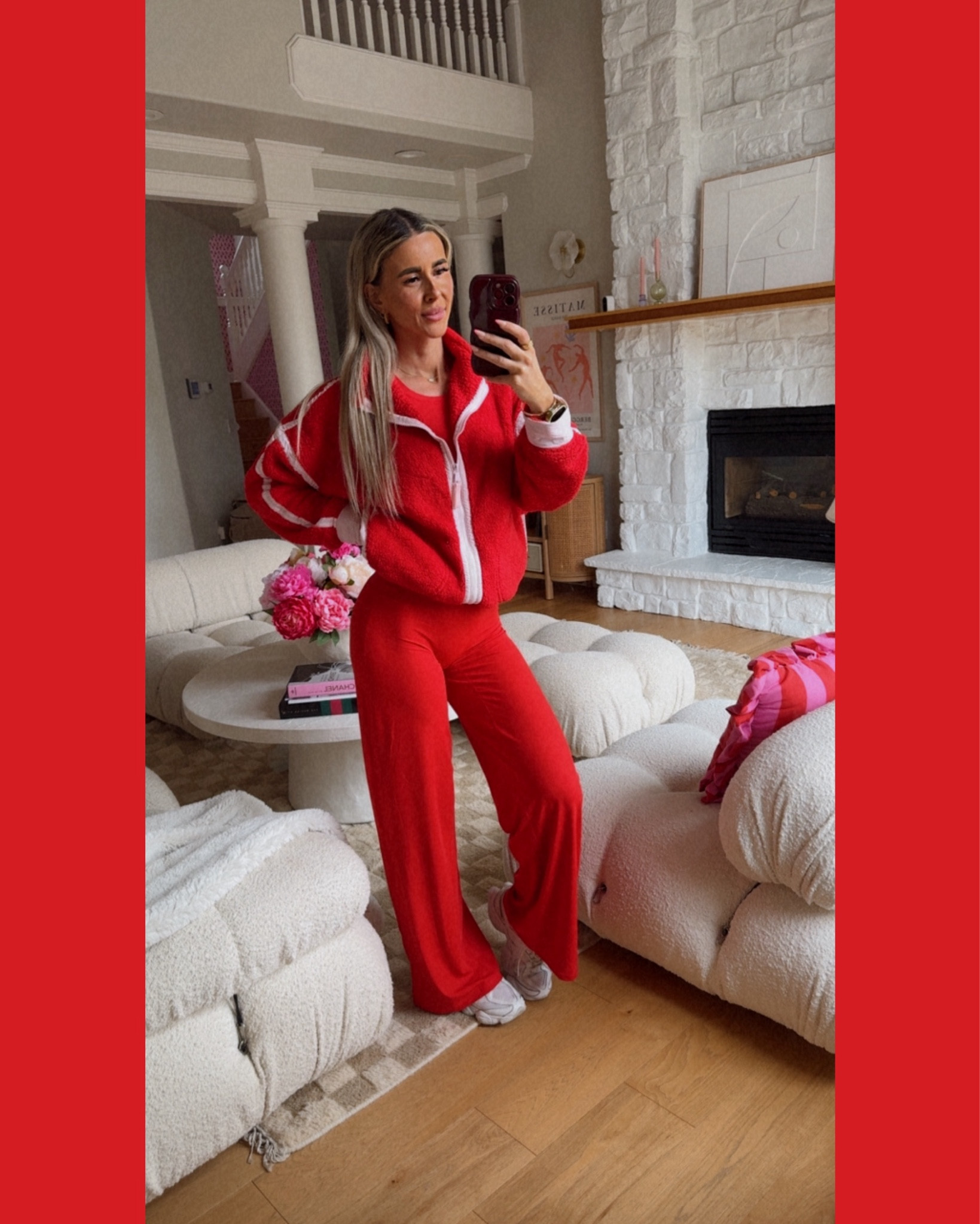 Amazon set. Jacket size Small is Free People dupe very soft, top size XS  is like skims but better-double lined, breathable and buttery soft. Pants size small length 33’ very buttery soft also. Paired with New Balance 9060. 

#LTKfitnessgoals #LTKootd #LTKActive