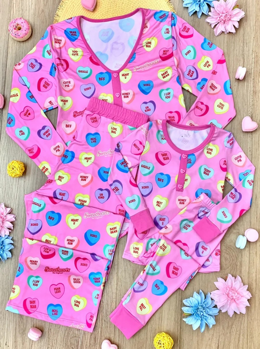 Sweethearts x Mia Belle Mommy and Me UR SWEET Pink Pajamas | Mia Belle Girls