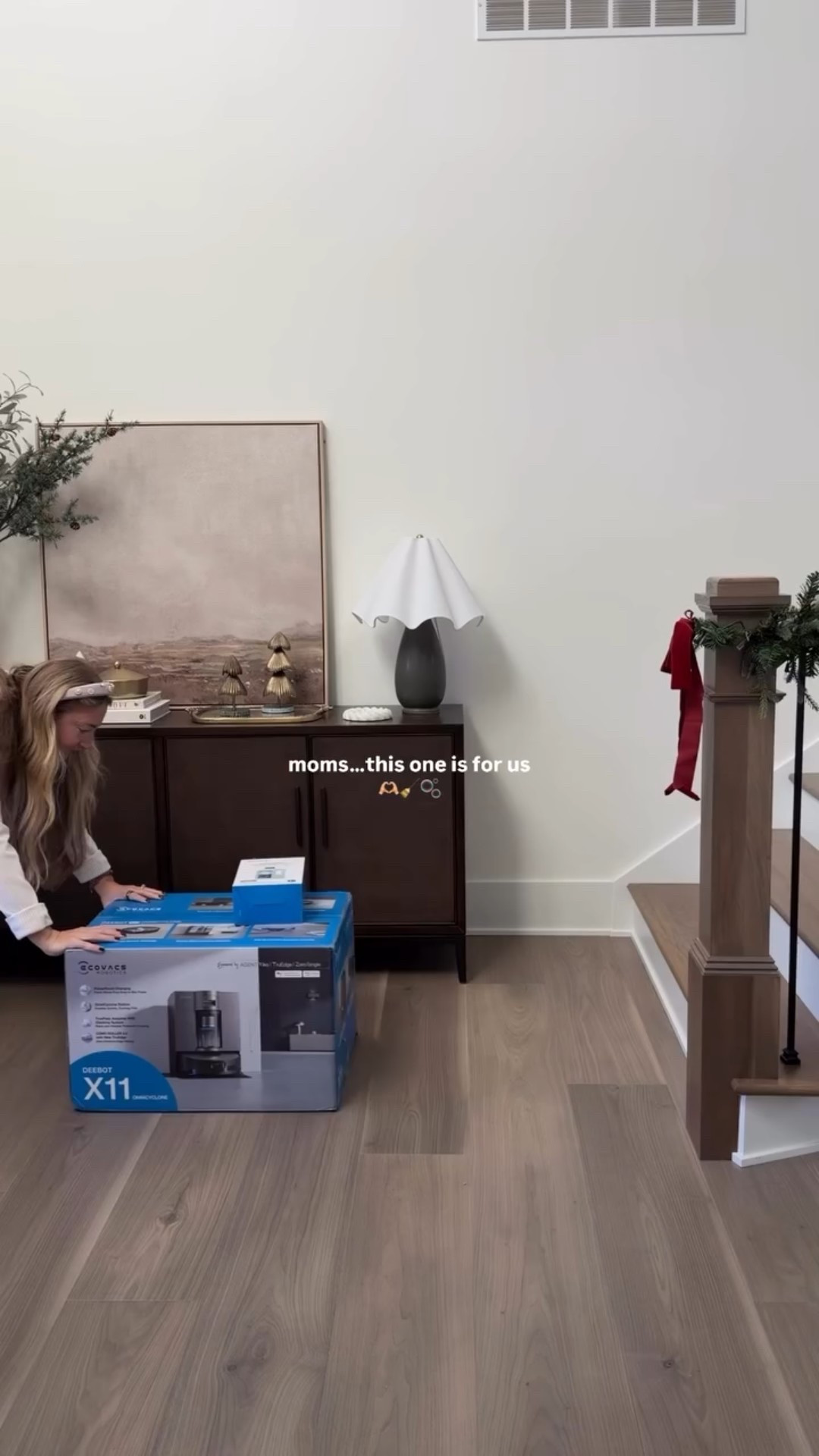 @ecovacs_global is moms new best friend ‼️🫧 

tap follow + comment VAC for direct link to be sent to your inbox 🧹 or shop link in bio ⚡️ it’s on SALE now through 12/1 for 40% off 👀 🚨 

Meet my girl Clara (the girls named her) I have been on the hunt for the PERFECT robot vacuum, one that can maintain our floors, one that is low maintenance, maybe even one that cleans and empties itself? but what if it also could mop? good news friends I found it 👏🏼 the EcoVacs DEEBOTx11 Omnicyclone literally does it all. she also announces when she returning home for a charge.

I was amazed to see how it mapped I our entire home, I can set boundaries such as the Xmas tree areas, I can even set regular daily cleans and scenario cleans that target certain area. I have a “night clean” that tackles the main kitchen area and mudroom in the evenings. 

the only thing you have to do is make sure the water is filled, and dirty water/dust bucket get emptied. im so amazed by this thing and now I no longer stress about cleaning all of these floors 🤣

#ECOVACS #DEEBOTX11OMNI #CLEANING HACK