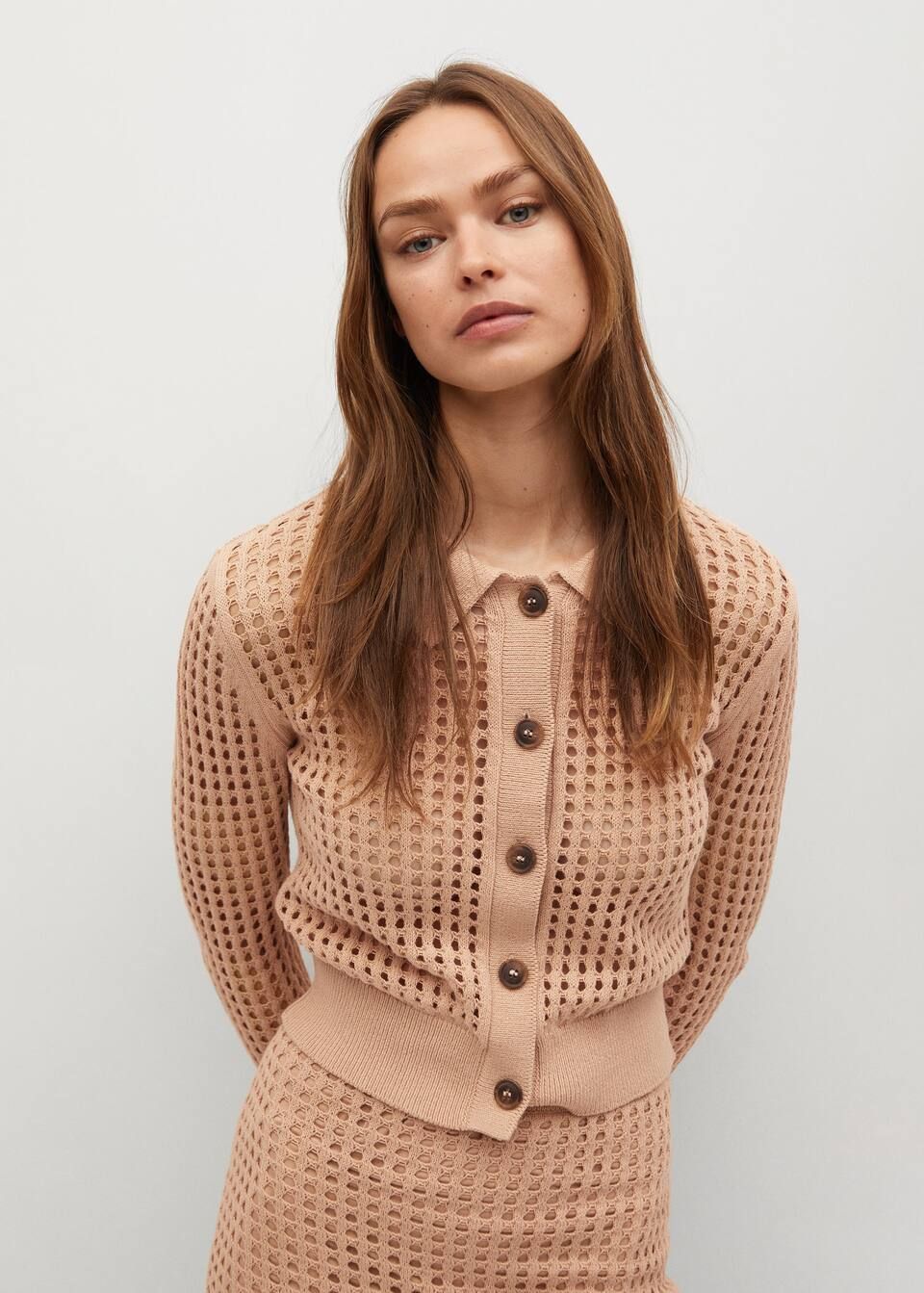 Cotton crochet cardigan | MANGO (US)