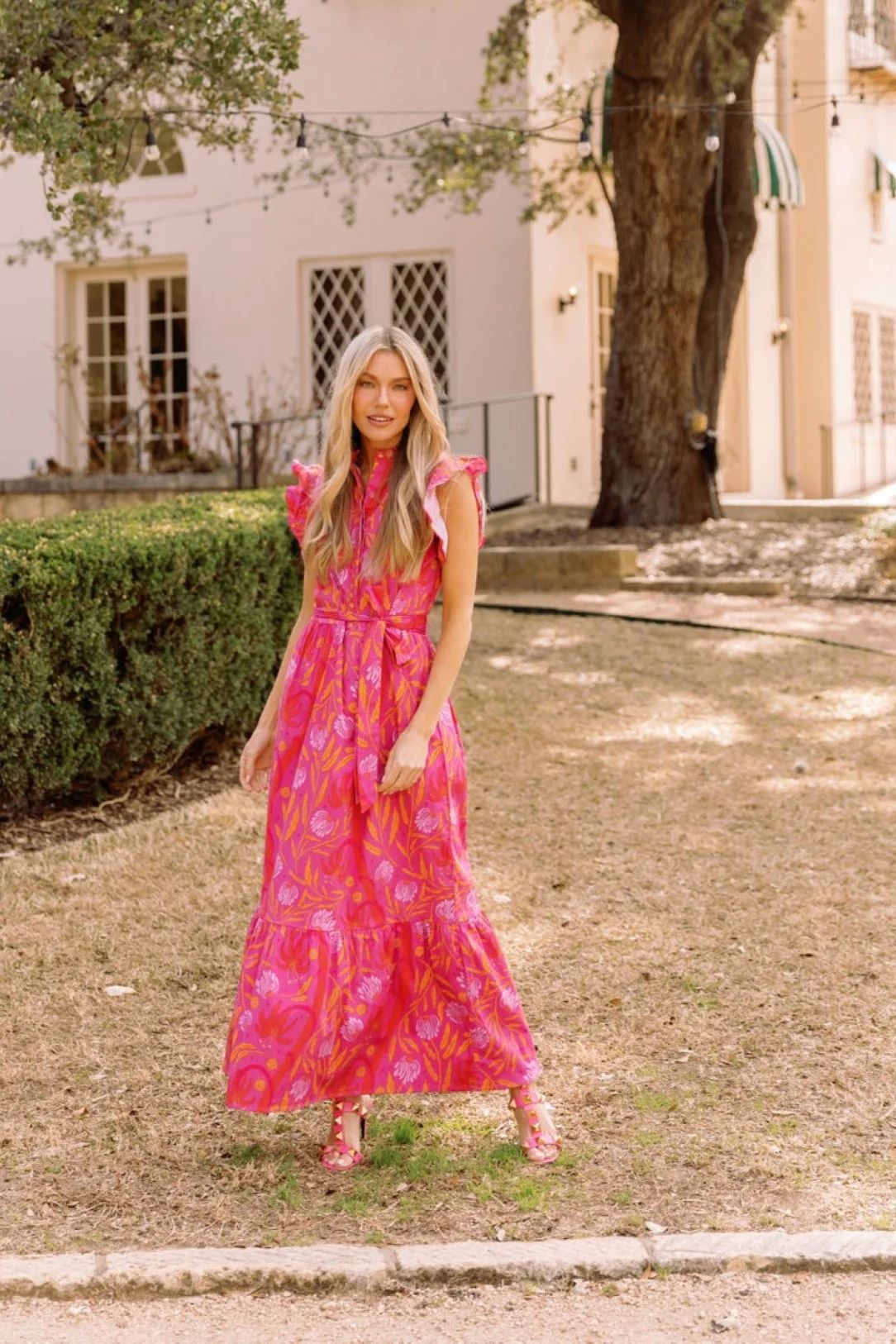 Taylor Dress in Fuchsia Botanical | Sheridan French