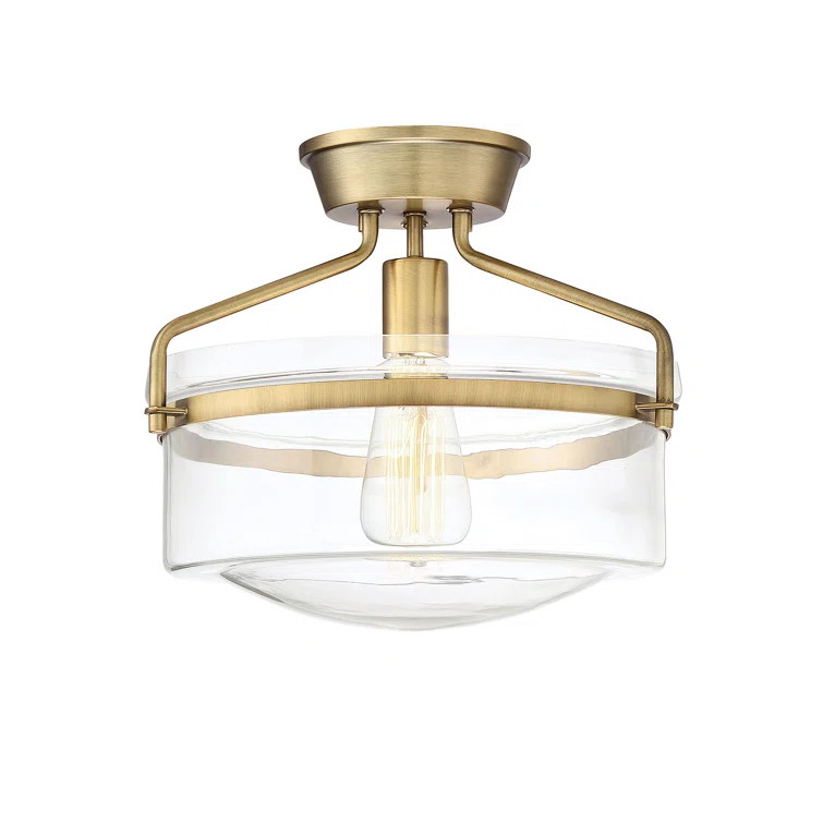 Pollak 1 - Light 13.25'' Simple Drum Semi Flush Mount | Wayfair North America