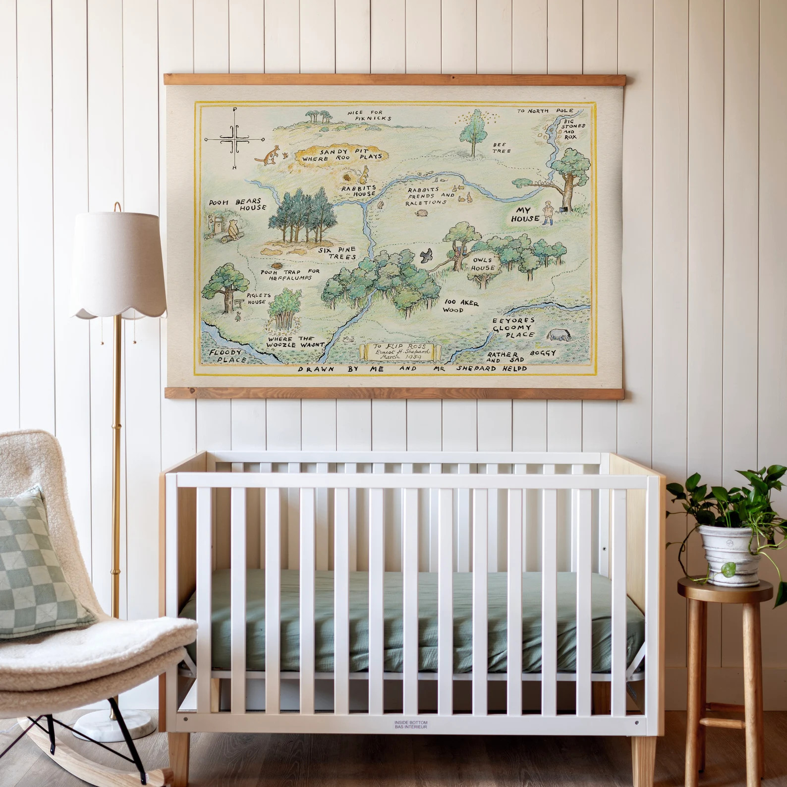 Winnie the Pooh Canvas Hanging Map | Kids Room Art | Nursery Wall Art | 100 Acre Wood Map | Kids ... | Etsy (US)