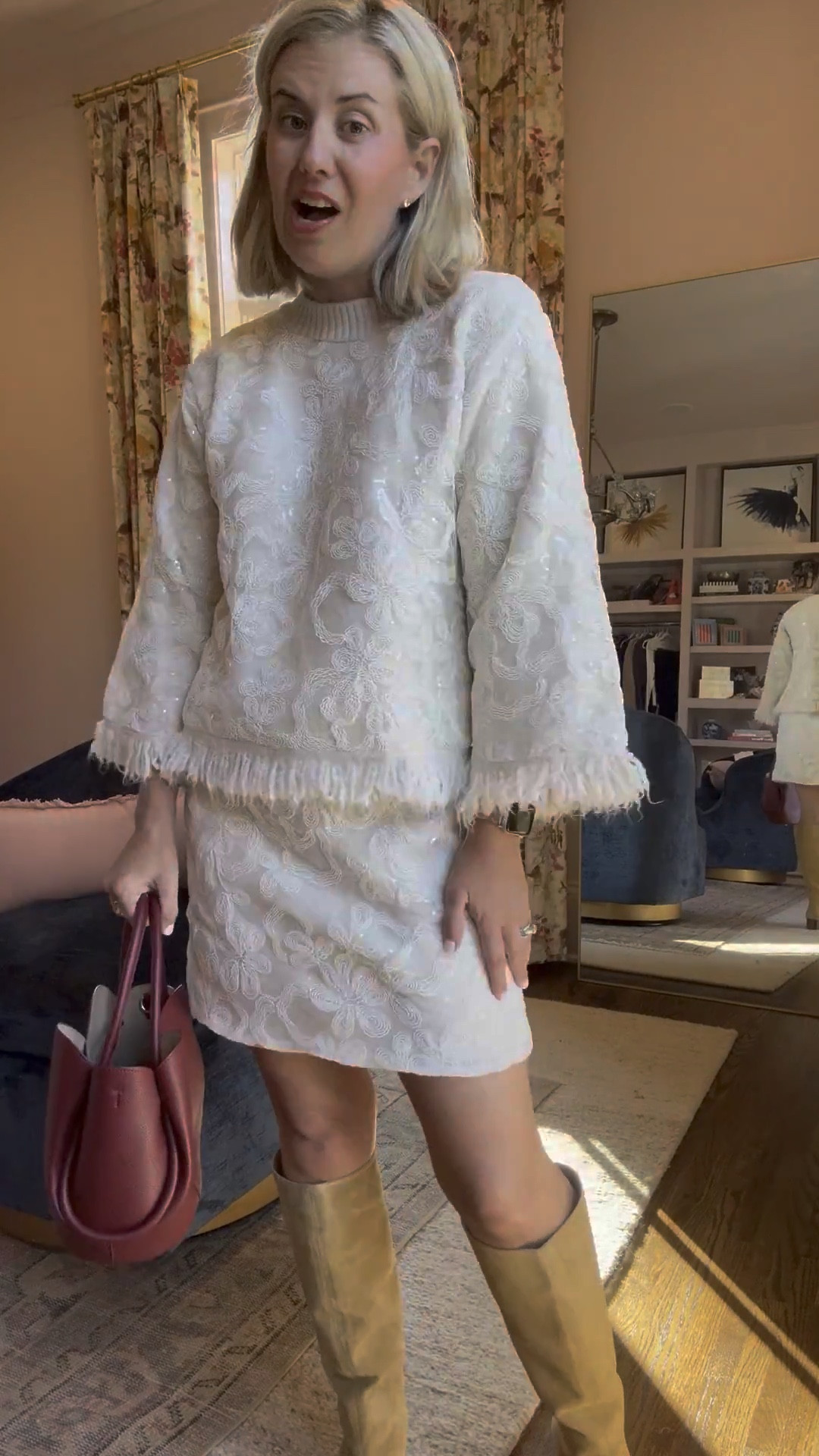 Use code CAT30 to save 30% at Anthro + spend $200 now, get $50 later for holiday gifting, 12/11-12/25! 

Wearing small top and skirt, 8 boots

#LTKSeasonal #LTKHoliday #LTKSaleAlert