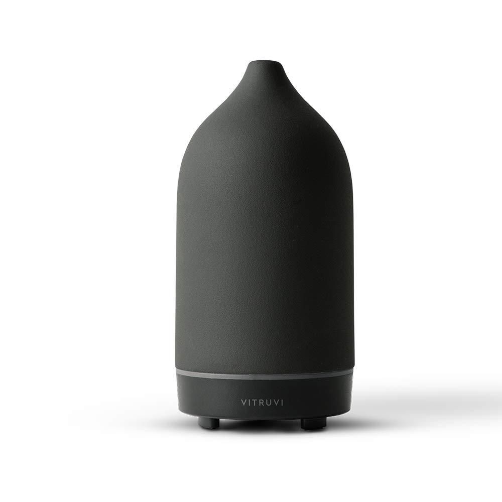 Vitruvi Stone Diffuser, Ceramic Ultrasonic Essential Oil Diffuser for Aromatherapy, Black, 90ml C... | Walmart (US)