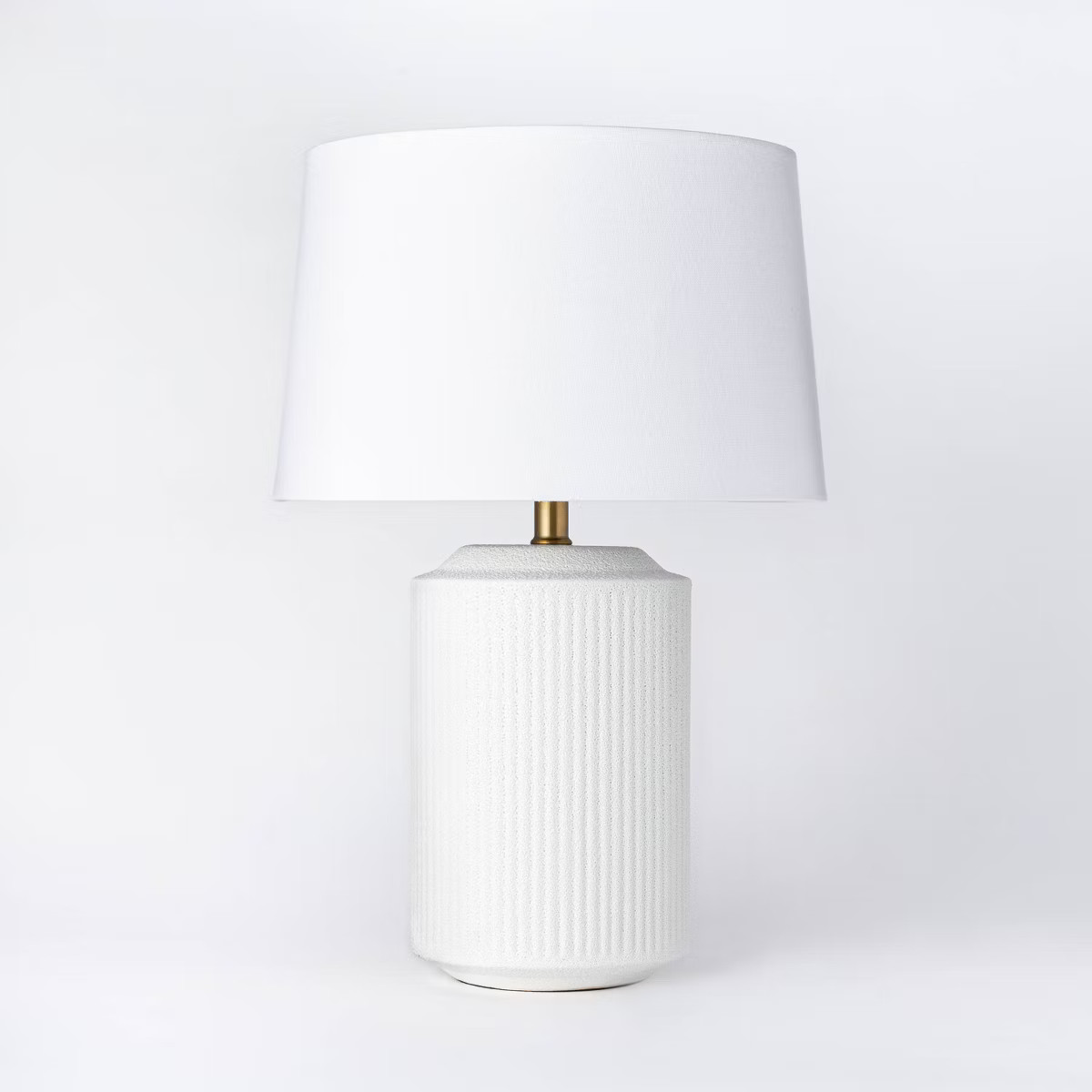 24"x16" Ceramic Assembled Table Lamp White - Threshold™ designed with Studio McGee: Ribbed Desi... | Target