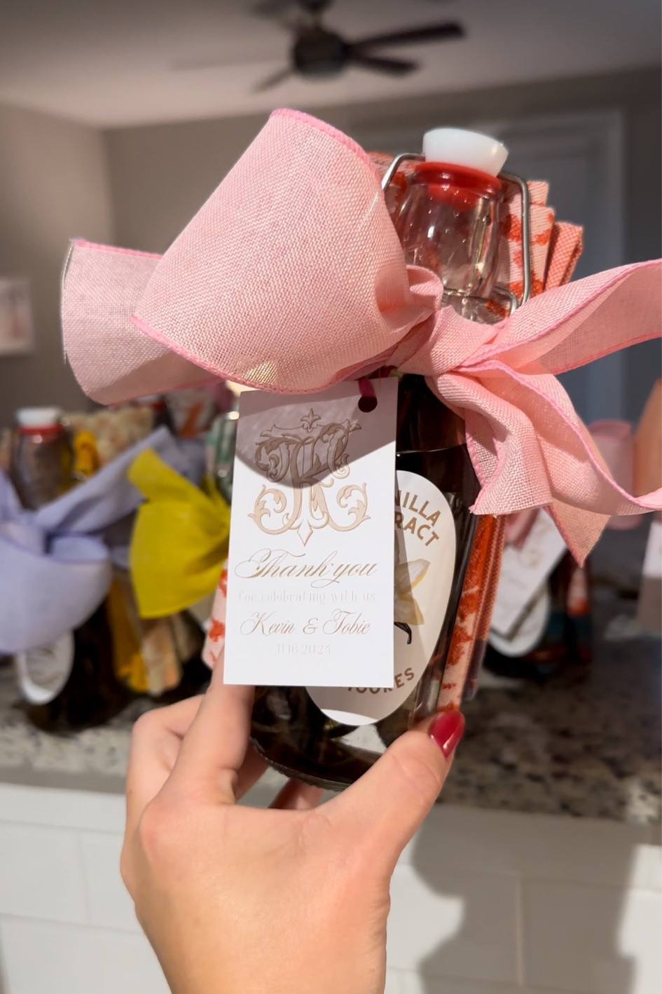 Hostesses gift idea! Homemade vanilla with tea towel🩷👰🏽‍♀️💍

#LTKfindsunder50 #LTKwedding