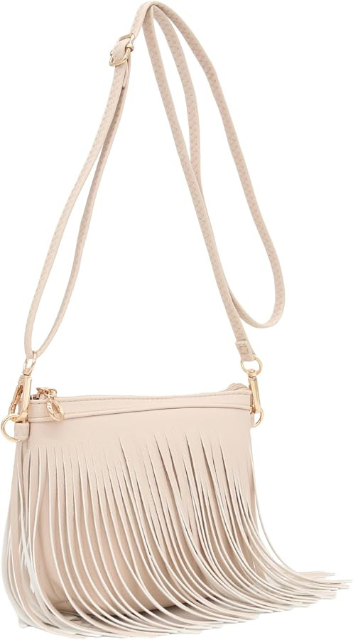Small Fringe Crossbody Bag with Wrist Strap | Amazon (US)