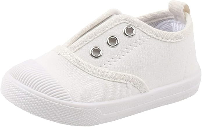 DADAWEN Boy's Girl's Candy Color Canvas Slip-On Lightweight Sneakers Cute Casual Running Shoes | Amazon (US)