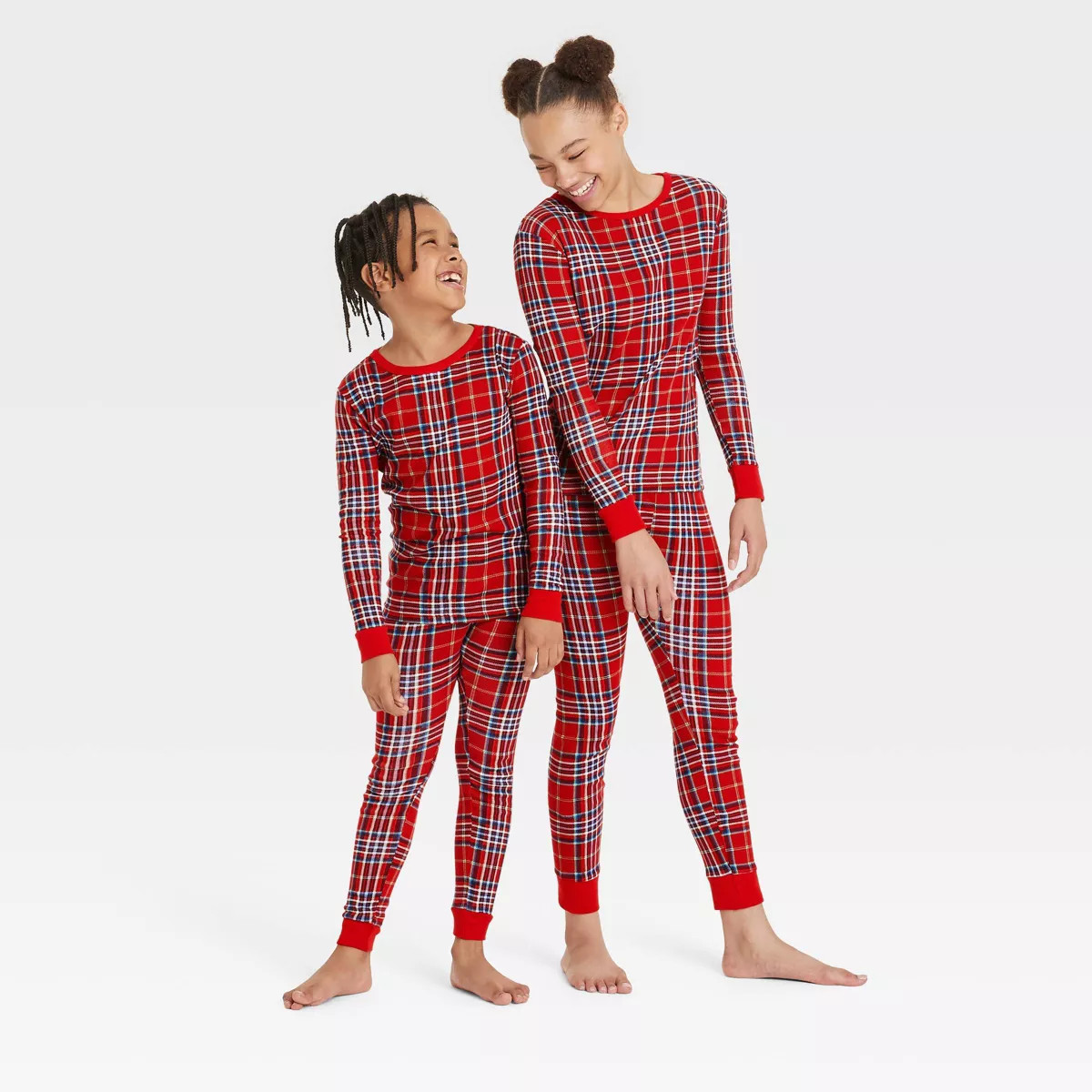 Kids' Plaid Cotton Ribbed Holiday Matching Family Pajama Set - Wondershop™ Red | Target