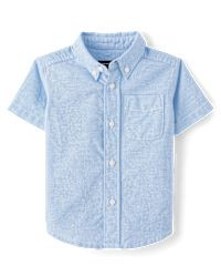 Baby And Toddler Boys Uniform Short Sleeve Oxford Button Down Shirt | The Children's Place  - LTB... | The Children's Place
