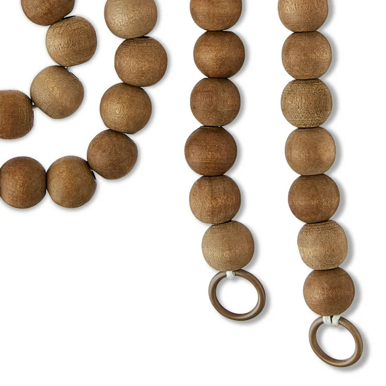Dark Natural Wooden Bead Christmas Garland, 9 ft, by Holiday Time | Walmart (US)