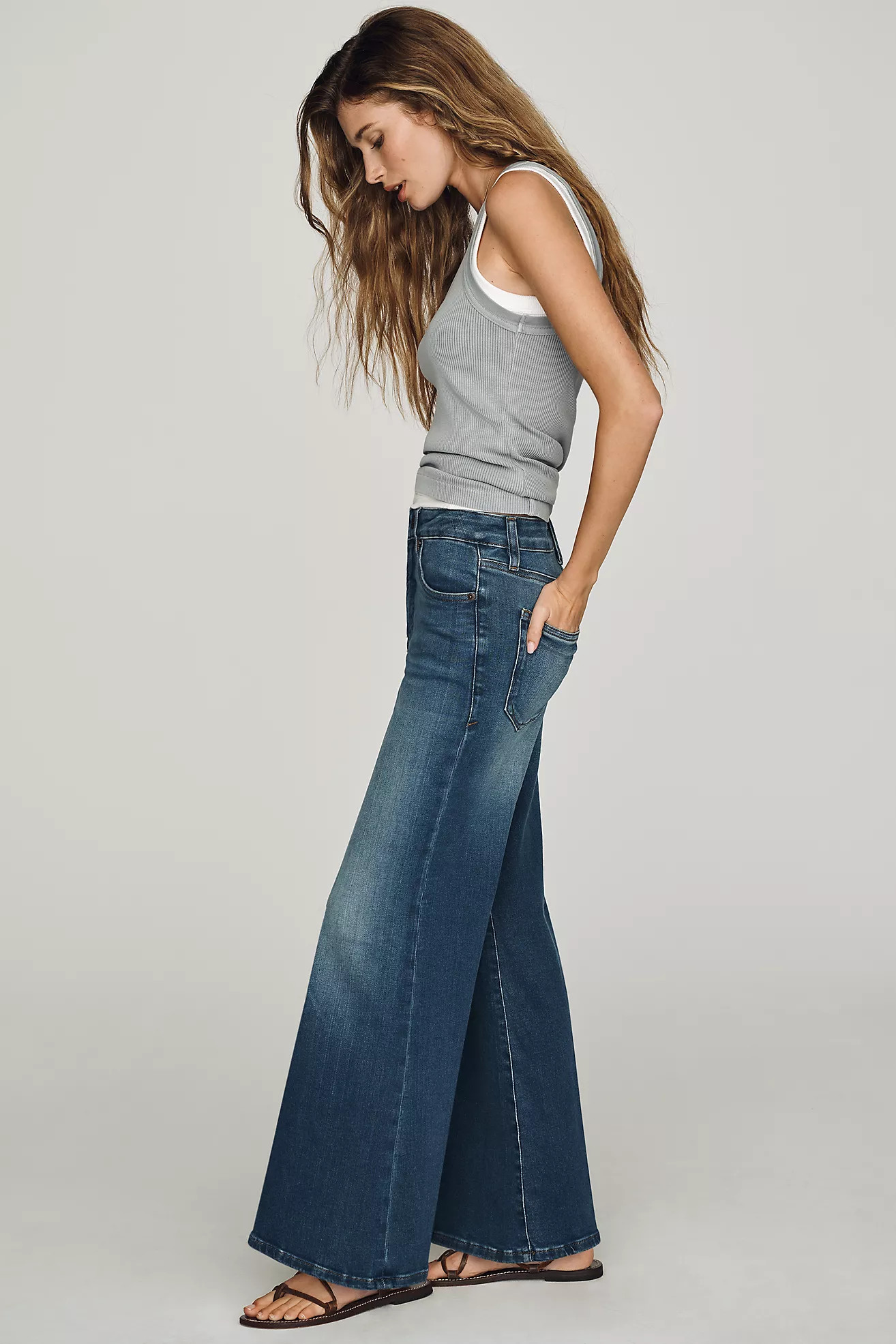 Good American Good Waist High-Rise Palazzo Jeans | Anthropologie (US)