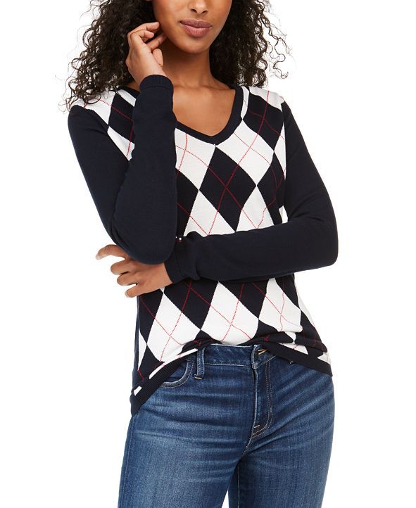 Ivy Argyle V-Neck Sweater | Macys (US)