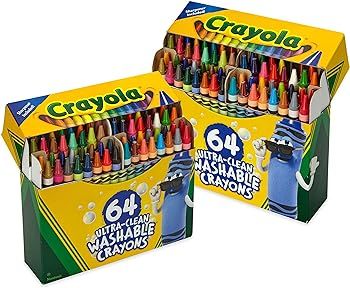 Crayola Washable Crayons - 64ct (2 Boxes), Bulk Crayons for Kids, Crayon Set, Coloring Book Crayo... | Amazon (US)