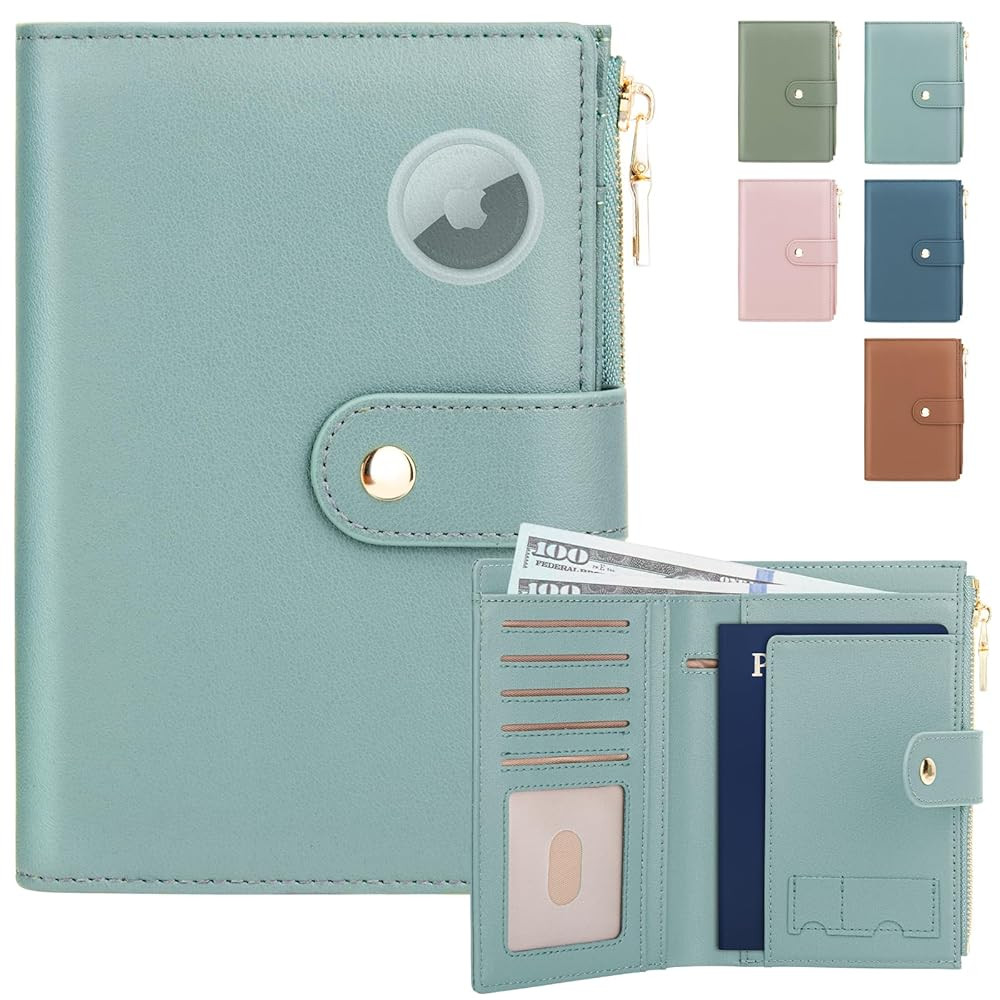 Passport Holder for Travel Women, RFID Blocking Passport Wallet with Airtag Slot, PU Leather Pass... | Amazon (US)