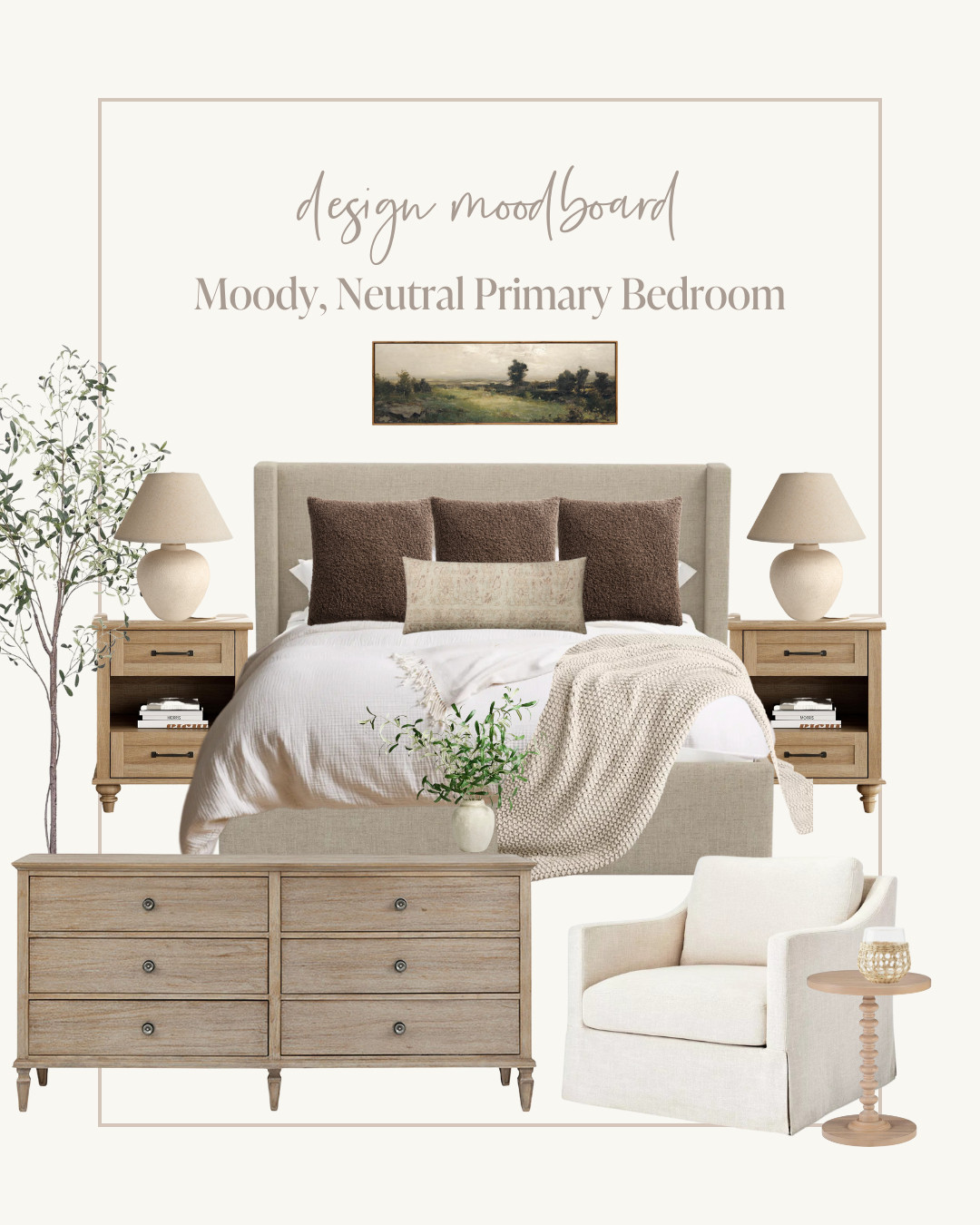 We decided to put together a bedroom makeover design moodboard under $5,000 – including a gorgeous European linen bed, a beautiful dresser, sitting area & cozy accents 🤍  

 #LTKHome #LTKFindsUnder100