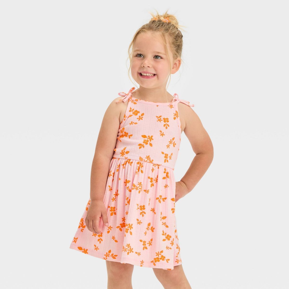 Toddler Girls' Floral Dress - Cat & Jack™ Light Pink | Target