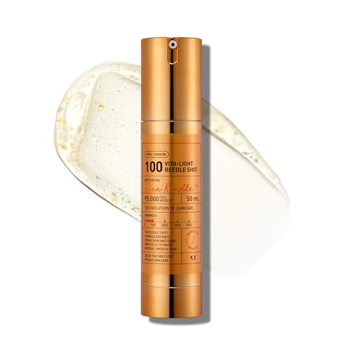 VT COSMETICS Vita-Light Reedle Shot 100 Serum with Vitamin C Capsules & Vitamin E Microneedling Formula, Korean Skin Booster, 1.69 fl oz(50ml) | Amazon (US)
